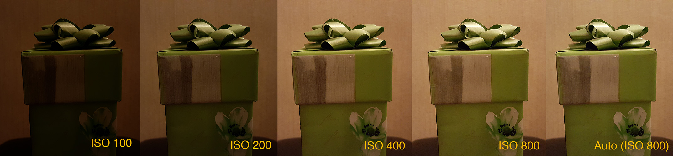 До слова, нижче наведений приклад знімка, зібраного з різних кадрів при різних настройках ISO